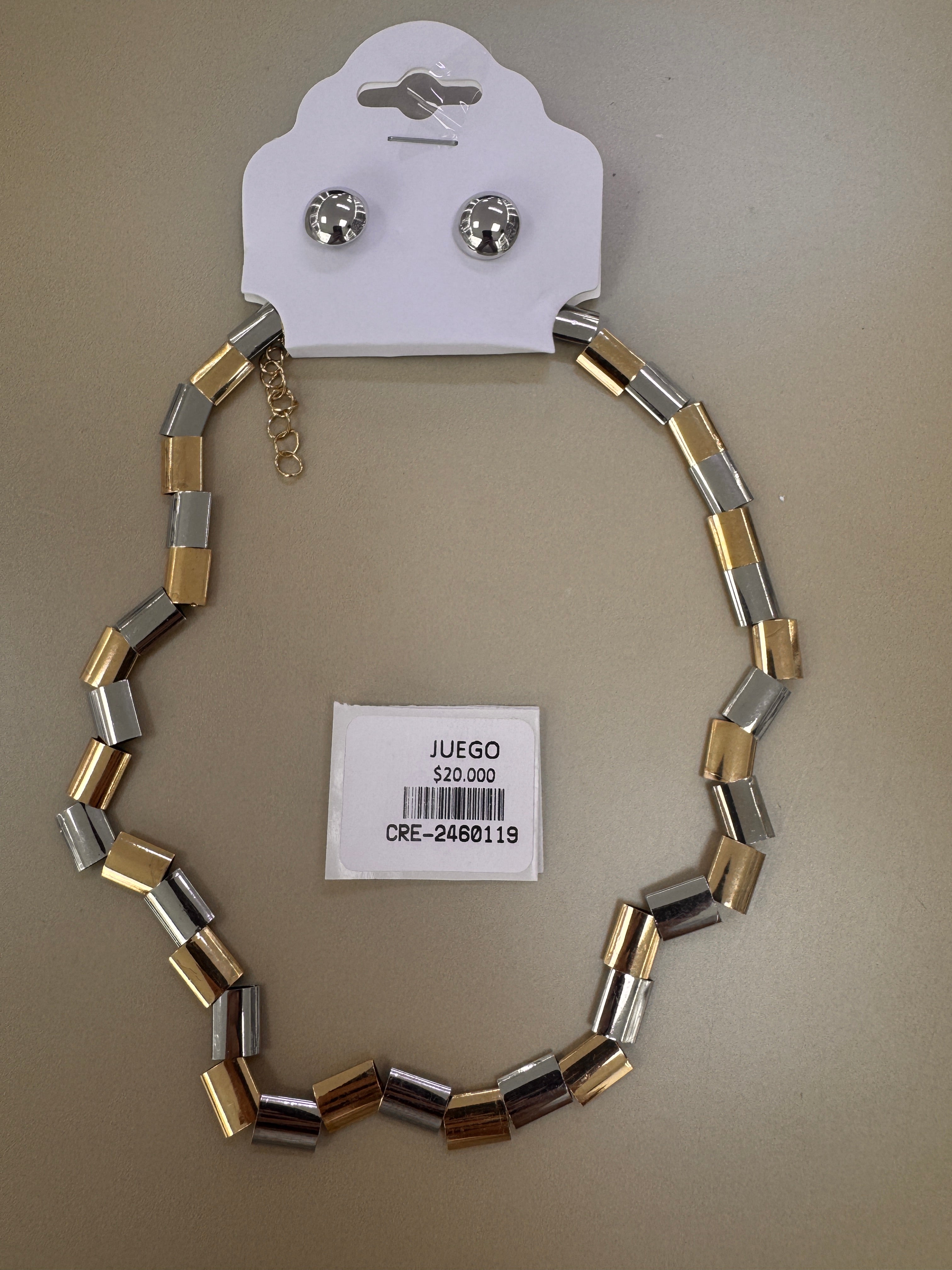 Set de Collar de Cilindros y Aretes