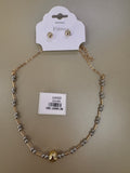 Juego de Collar y Aretes Bicolor con Esferas