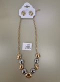 Set de Collar de Eslabones y Aretes Ovalados