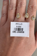 Anillo Doble Ajustable Multi-Gota con Microcircones