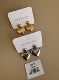 Aretes Corazón y Estrella Brillante