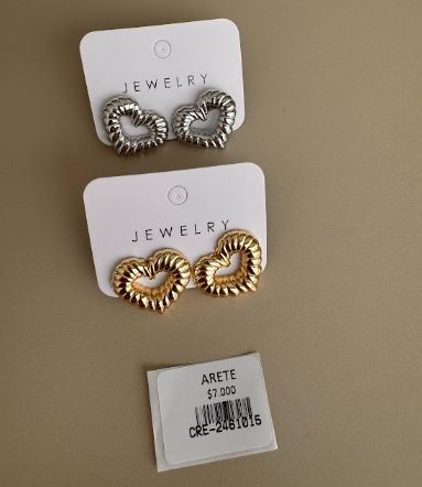 Aretes Corazón Texturizado