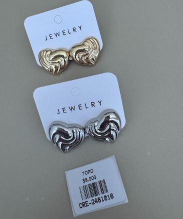 Aretes Corazón Orgánico Texturizado