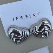 Aretes Corazón Orgánico Texturizado