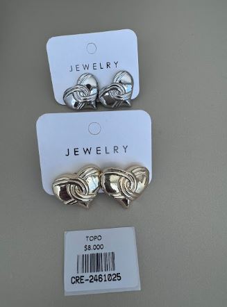 Aretes Corazón Entrelazado Texturizado
