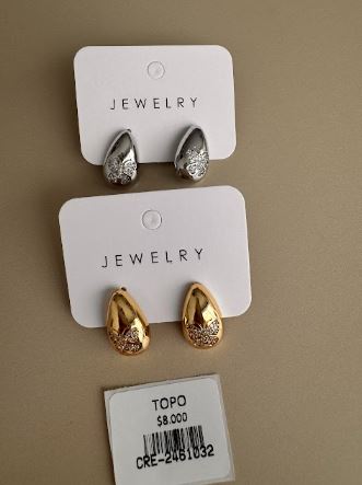 Aretes Gota con Detalle Brillante