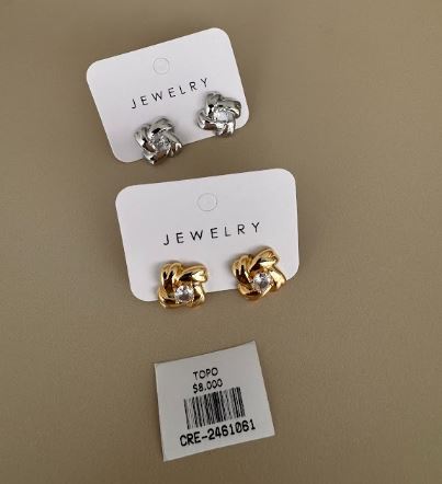 Aretes Nudo Bicolor de Diseño Entrelazado