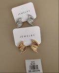 Aretes Abanico Texturizados Elegantes