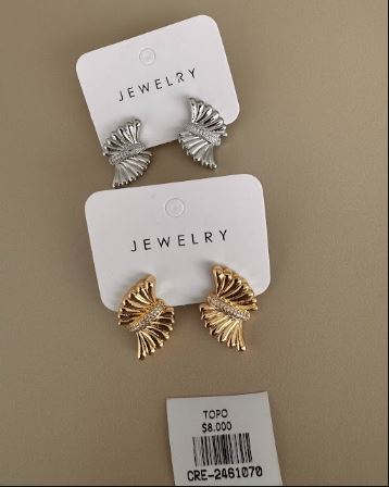 Aretes Abanico Texturizados Elegantes