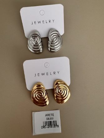 Aretes Espiral Ovalados de Relieve