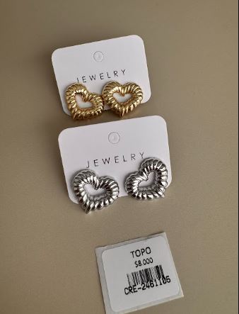 Aretes Corazón Texturizado
