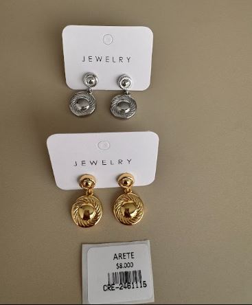 Aretes Colgantes Circulares Texturizados