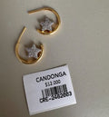 Candongas Doradas de Media Caña con Estrella de Pedrería