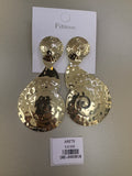 Aretes Colgantes Espiral con Textura Martillada