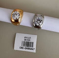 Anillo sólido con cristal central circular