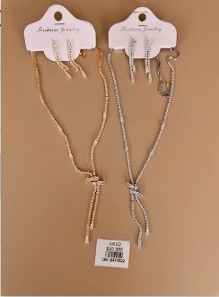 Set de Collar y Aretes con Diseño de Lazo