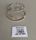 Brazalete Rígido Doble Mano de Hamsa y Corazón con Circonias