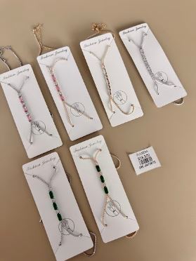 Pulsera de Mano (Baciamano) con Piedras Rectangulares y Circonias