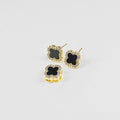 Aretes de Trébol Negro con Detalles Brillantes