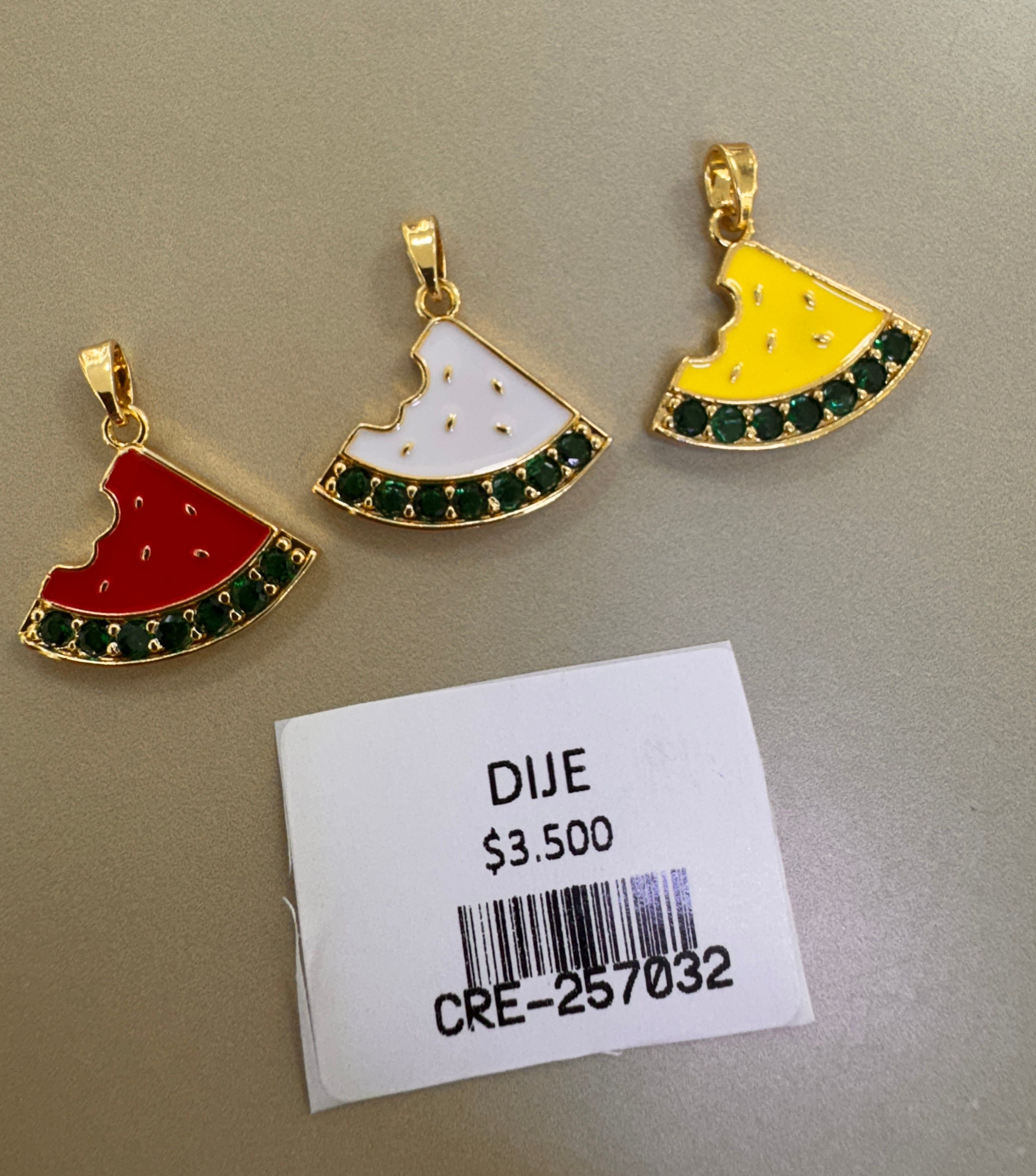 Dije Rebanada de Fruta con Cristales