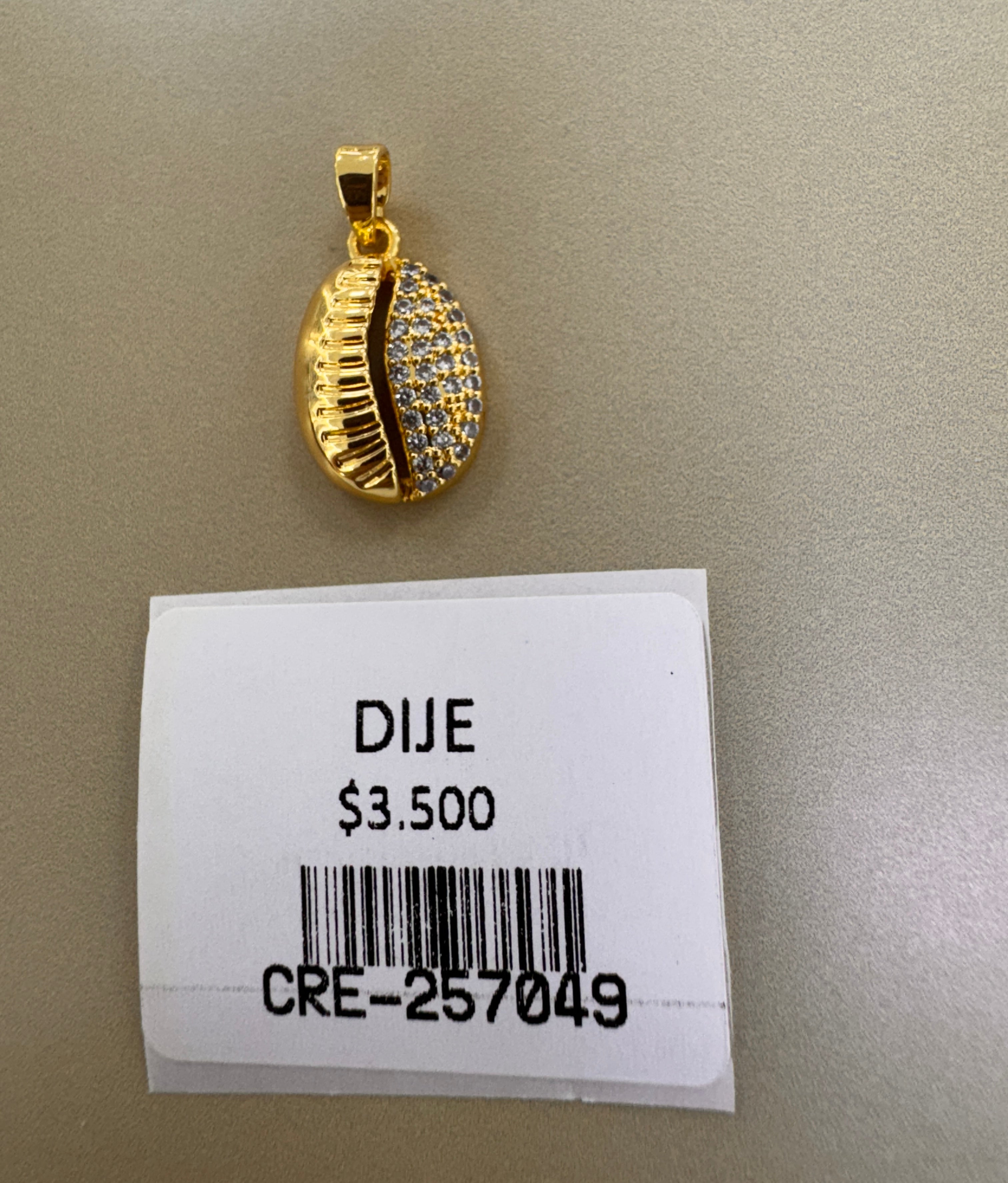 Dije Caracol con Cristales Brillantes