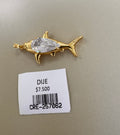 Dije de Tiburón Dorado con Gema Central