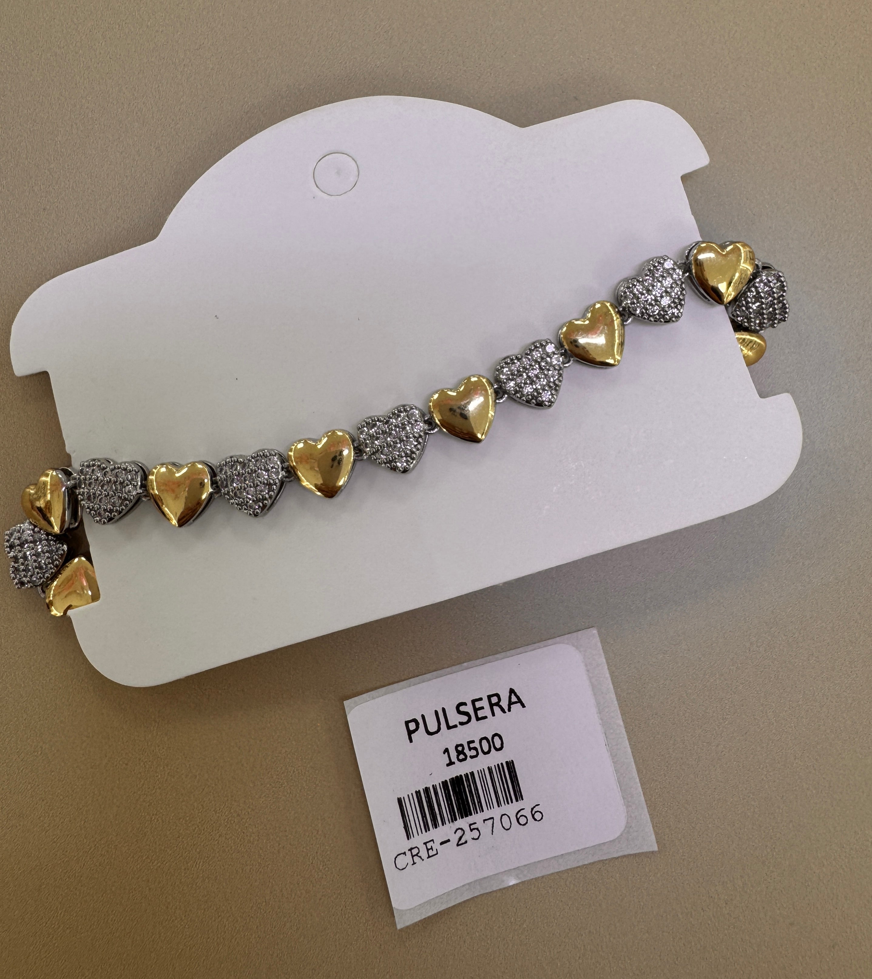 Pulsera Eslabones de Corazones y Circones