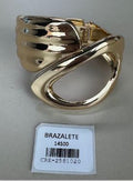Brazalete Ancho Dorado de Diseño Orgánico