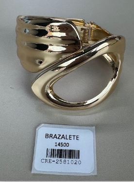 Brazalete Ancho Dorado de Diseño Orgánico