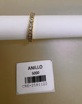 Anillo Dorado con Cristales en Línea