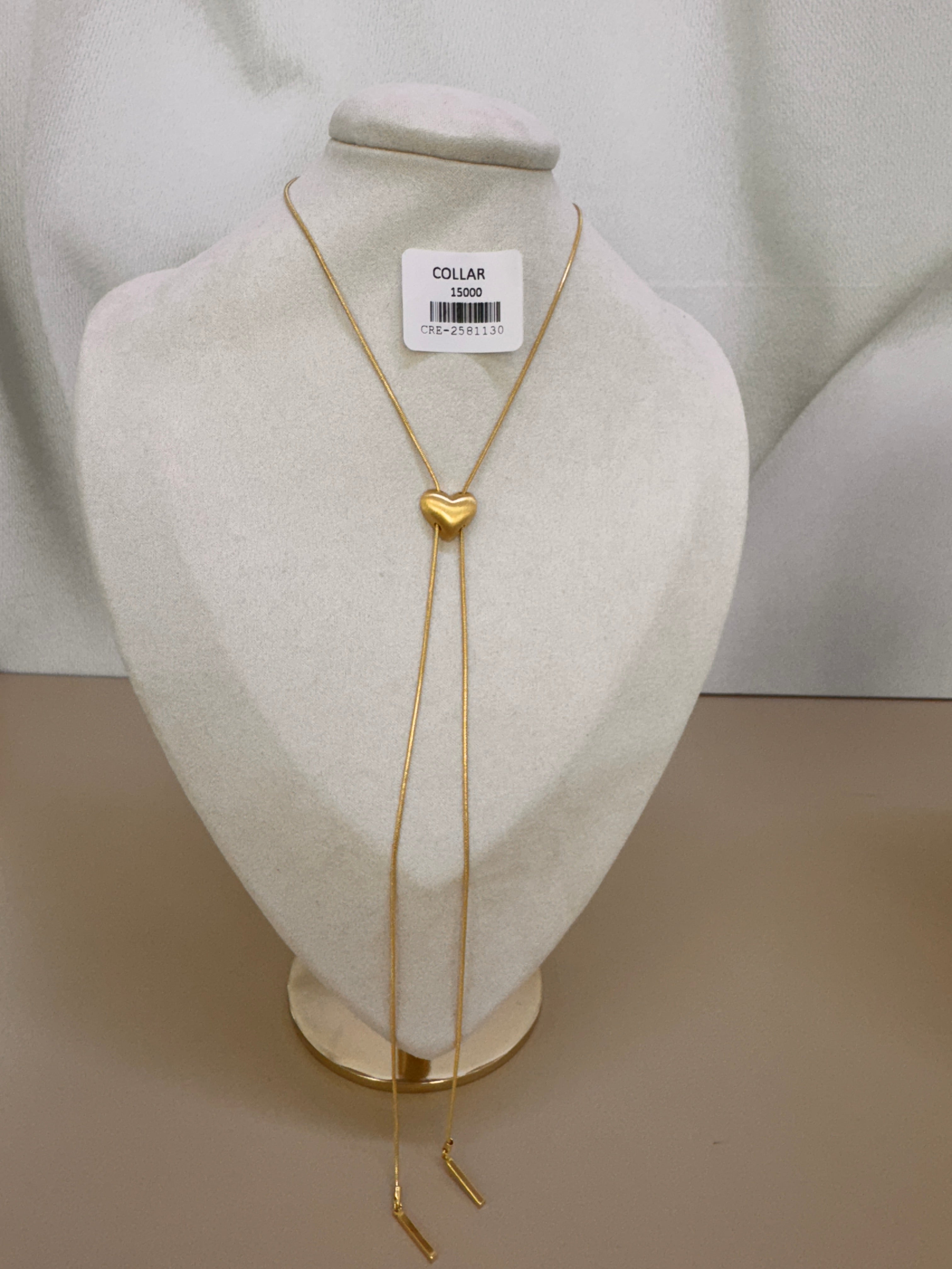 Collar Tipo Lariat con Dije de Corazón