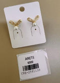 Aretes con Perla y Detalles en Pedrería