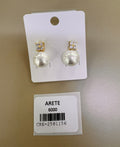Aretes Perla con Flor y Circones