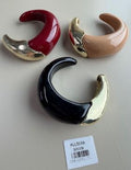 Brazalete Rígido Abierto Grueso Escultórico Bicolor