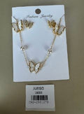 Set de Collar y Topos con Mariposas y Perlas