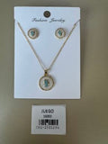 Set Collar y Aretes Mano Hamsa con Detalle Azul