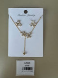 Set de Collar y Topos con Flores de Piedras