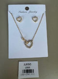 Juego Collar y Aretes Corazón Infinito Dorado