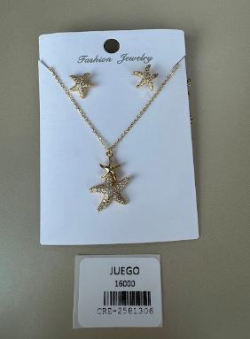 Juego Collar y Aretes Estrella de Mar Dorado