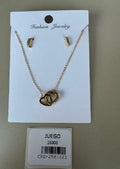 Set de Collar y Topos con Corazones Entrelazados