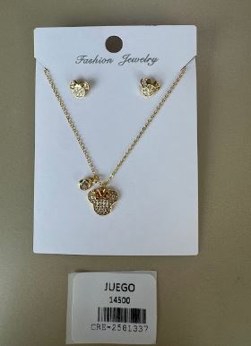 Set Collar y Aretes Figura Infantil con Pedrería