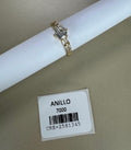 Anillo Solitario con Cristales Laterales