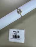 Anillo Solitario Halo con Cristales Pequeños