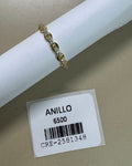 Anillo Dorado Eslabones con Cristales