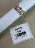 Anillo Dorado Tres Piedras Cristal