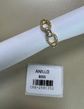 Anillo Diseño Eslabones con Cristales