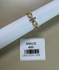 Anillo con Motivos Circulares y Flores con Cristales