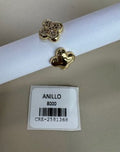 Anillo Diseño Trébol con Detalle Brillante