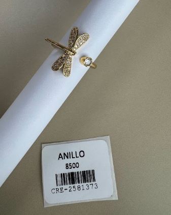 Anillo Abierto con Diseño de Libélula
