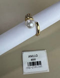 Anillo Abierto con Perla y Pavé